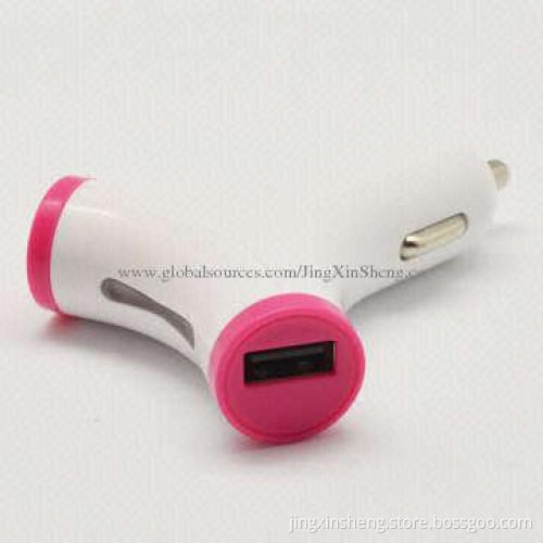 5V 2.3A Mini Car Charger/Power Adapter for iPhone/iPad Mini, Made of ABS Material